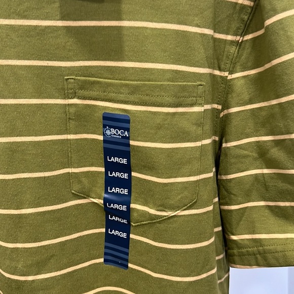 Mens Boca Classics Quick-Dry/UPF Protection Green Striped Pocket Shirt - NWT - Picture 8 of 8